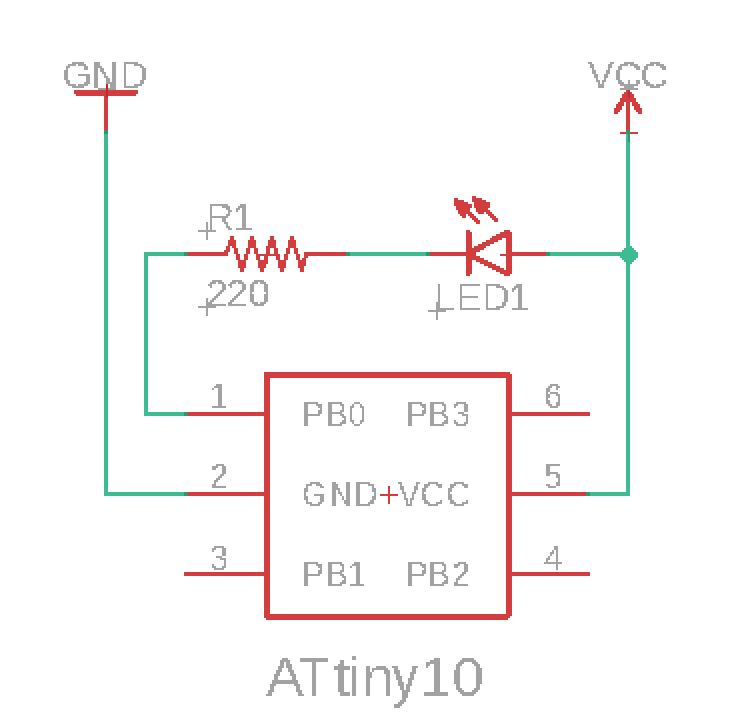 ATtiny10 blink circuit