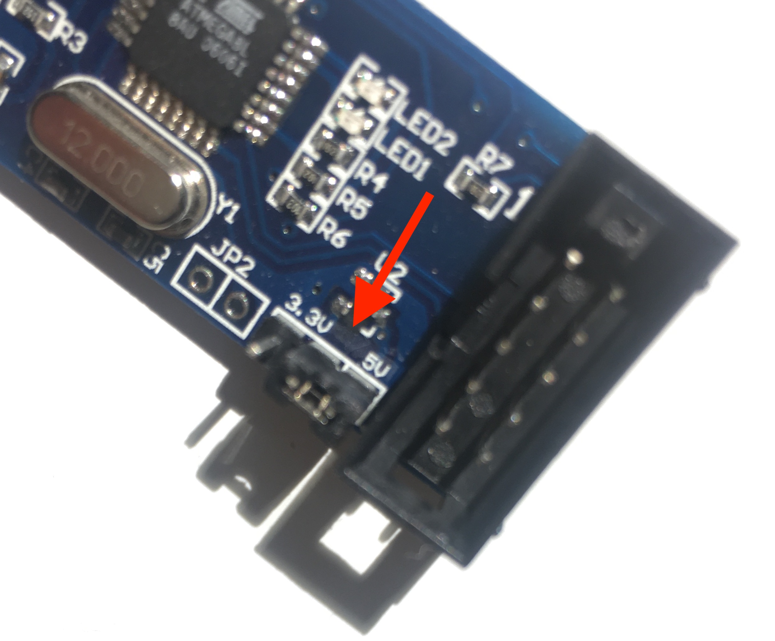 USBASP jumper for selecting the voltage